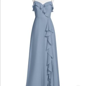 Azazie Kendra Dress Dusty Blue Size 8